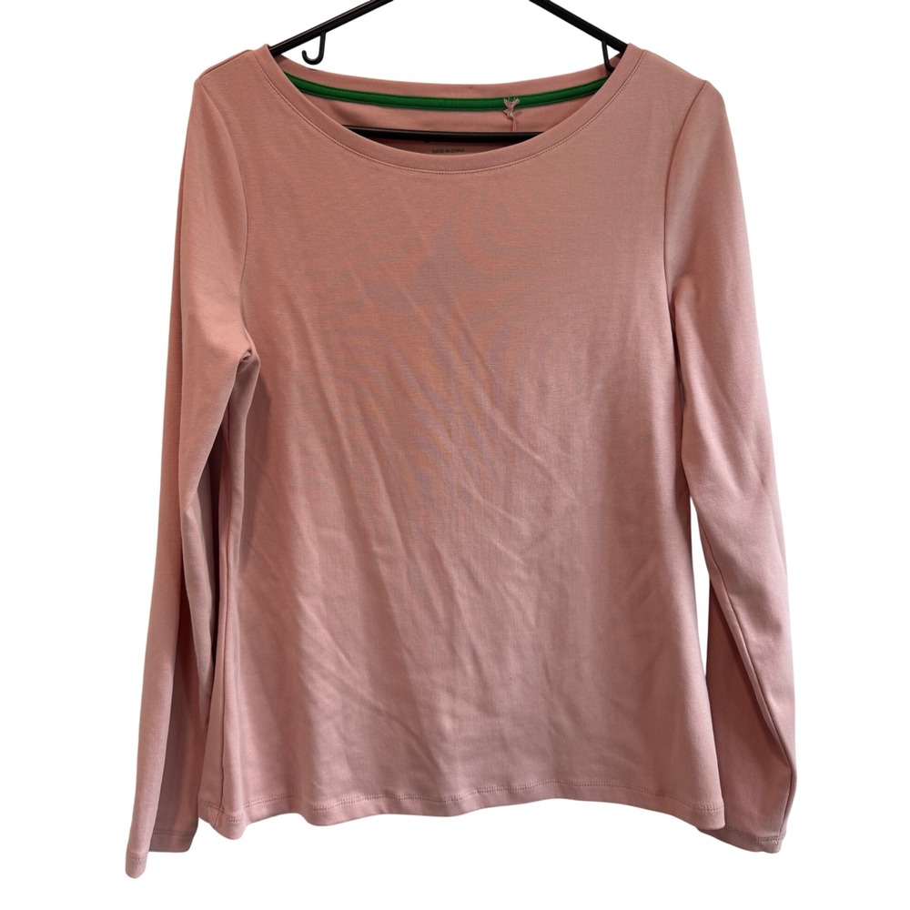 Boden Womens Long Sleeve Boat Neck Top Light Pink T1478 Size US 12 NEW